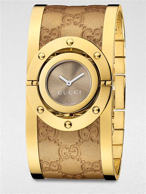 gold gucci bangle watch